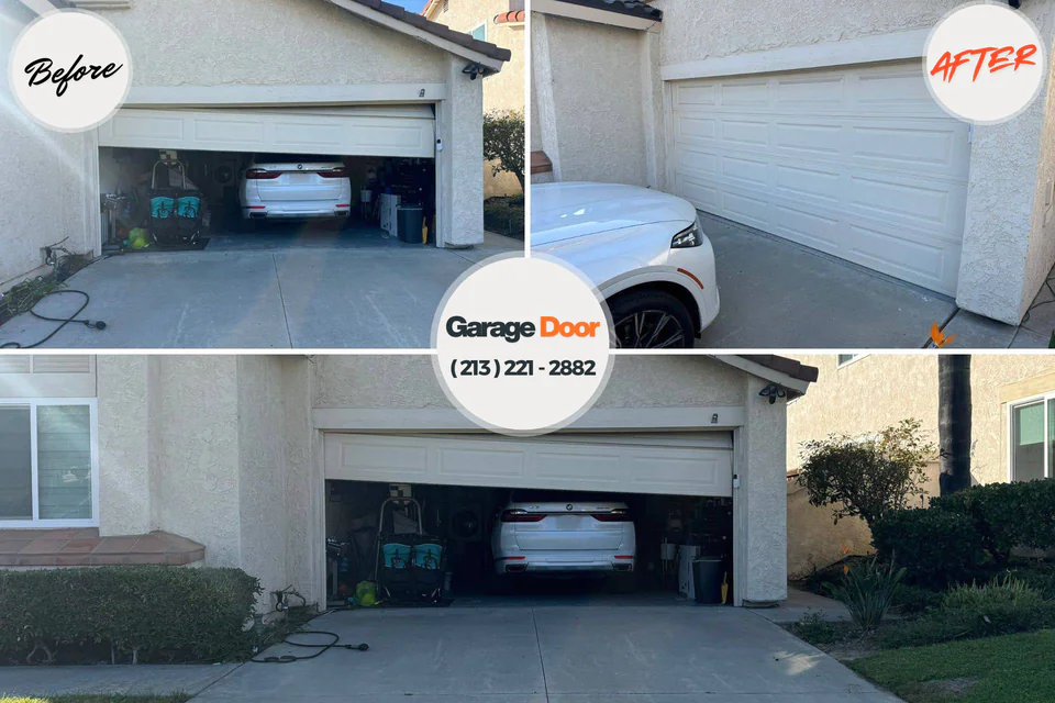 Before and after: garage door repair The Hammocks, FL